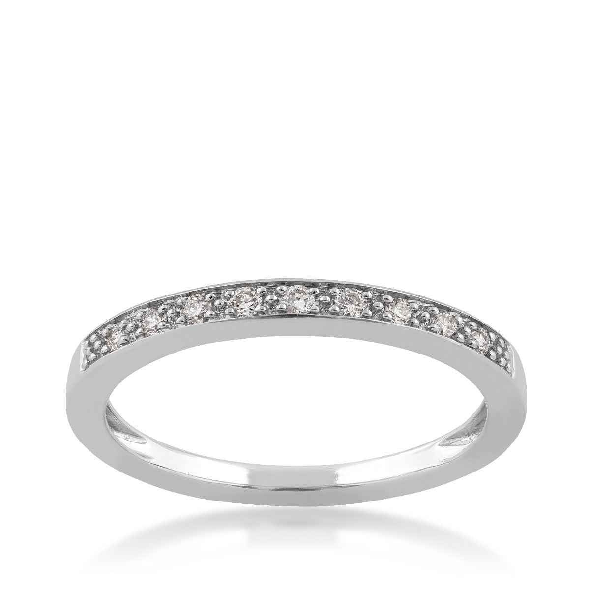 Perfect Match 1/8 ct. tw. Round Diamond Stackable Anniversary Band in 10K White Gold