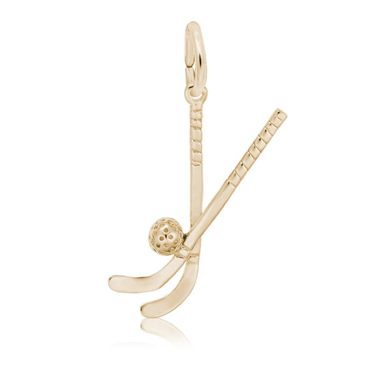 Field Hockey Charm in 14K Yellow Gold