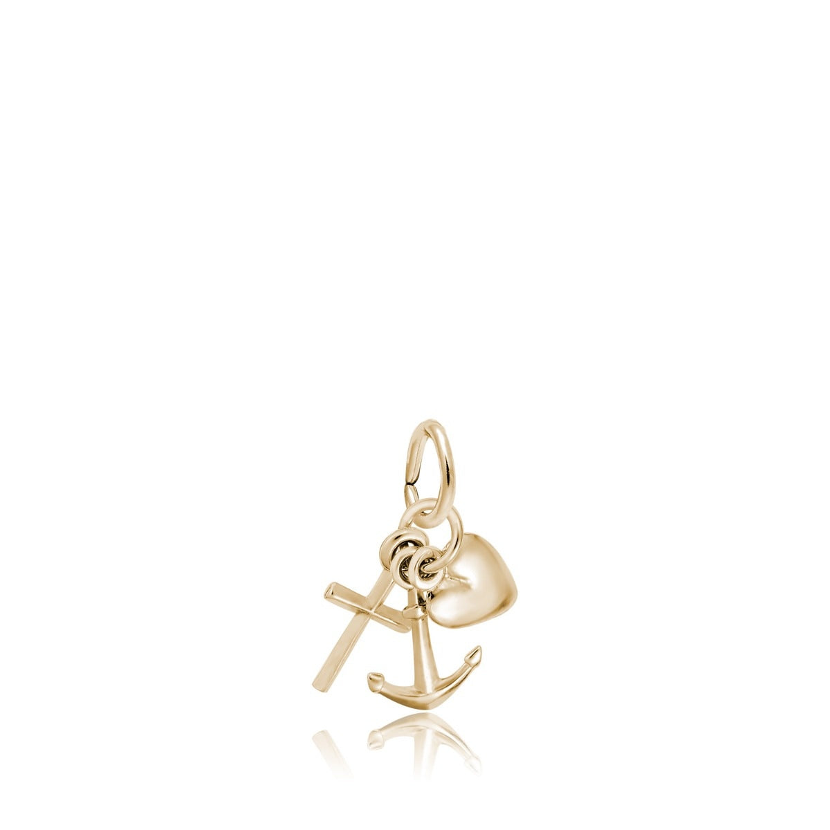 Small Faith, Hope & Charity Charm in 14K Yellow Gold