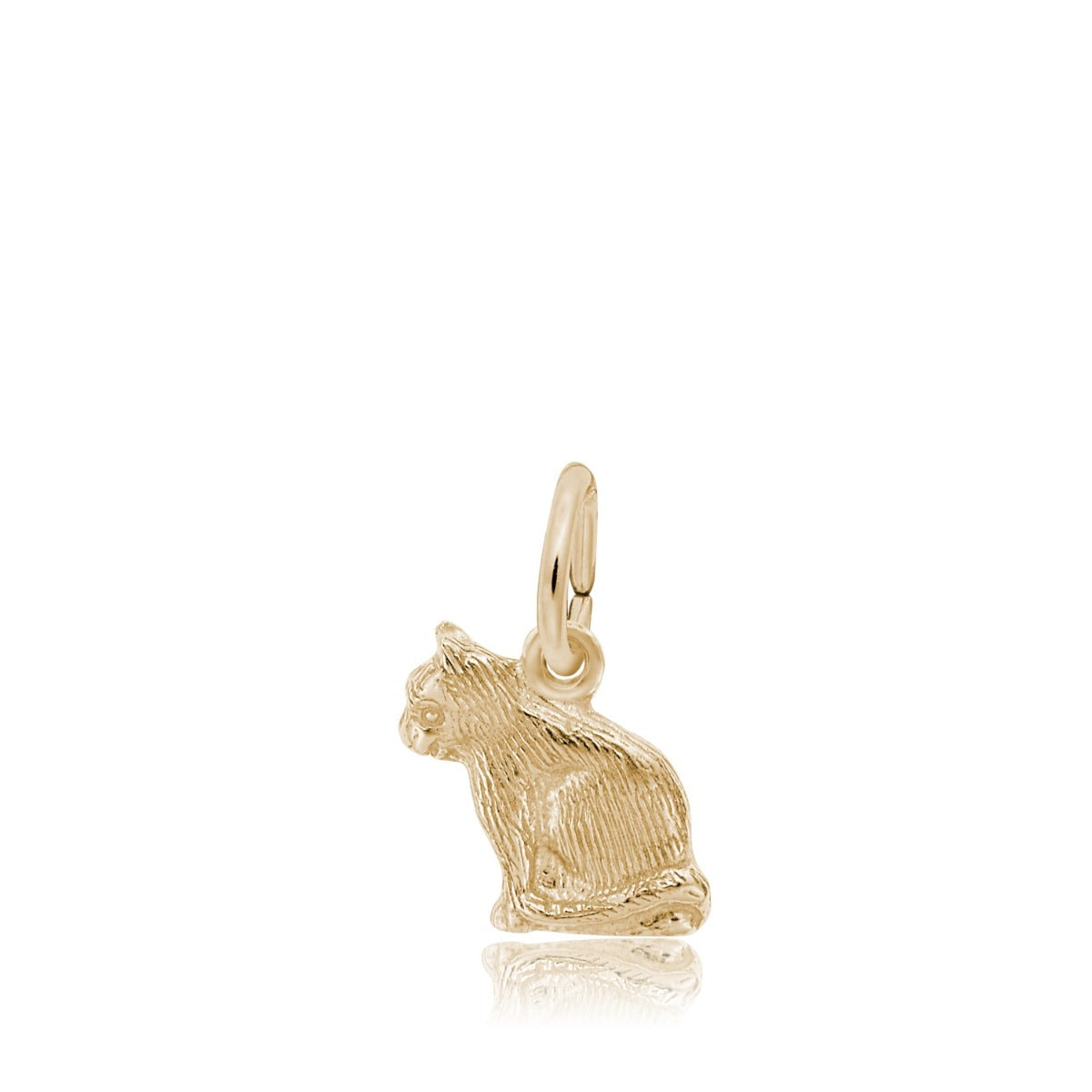 Sitting Cat Charm in 14K Yellow Gold