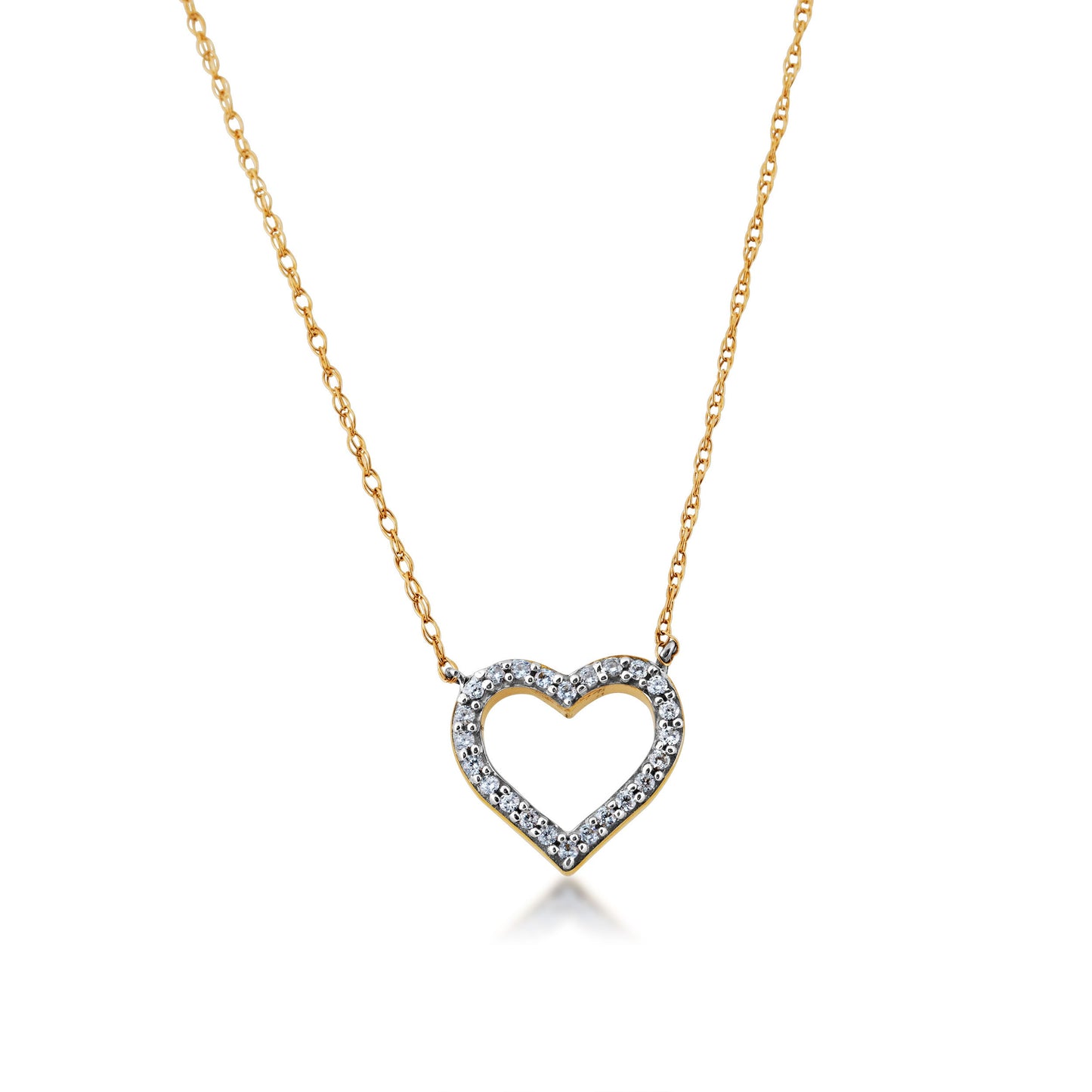 1/10 ct. tw. Diamond Heart Necklace in 10K Yellow Gold