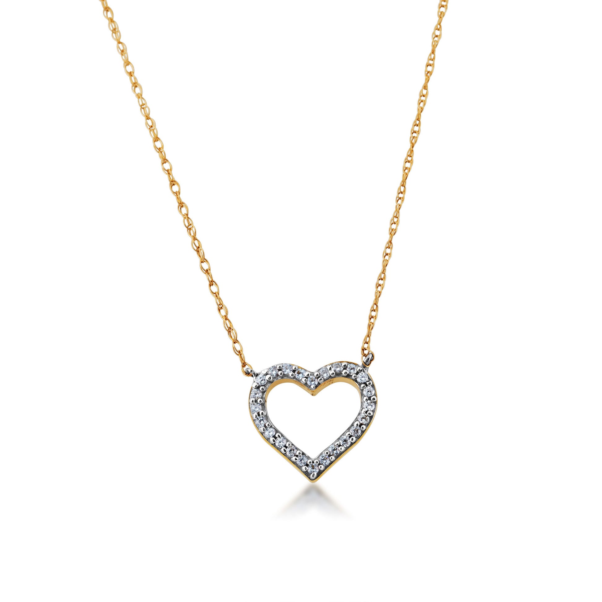 1/10 ct. tw. Diamond Heart Necklace in 10K Yellow Gold