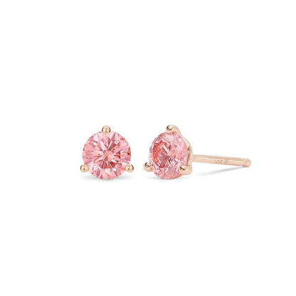 Lightbox Lab-Grown Diamond 1/2ct. tw. Round Pink Solitaire Earrings in 10KT Rose Gold