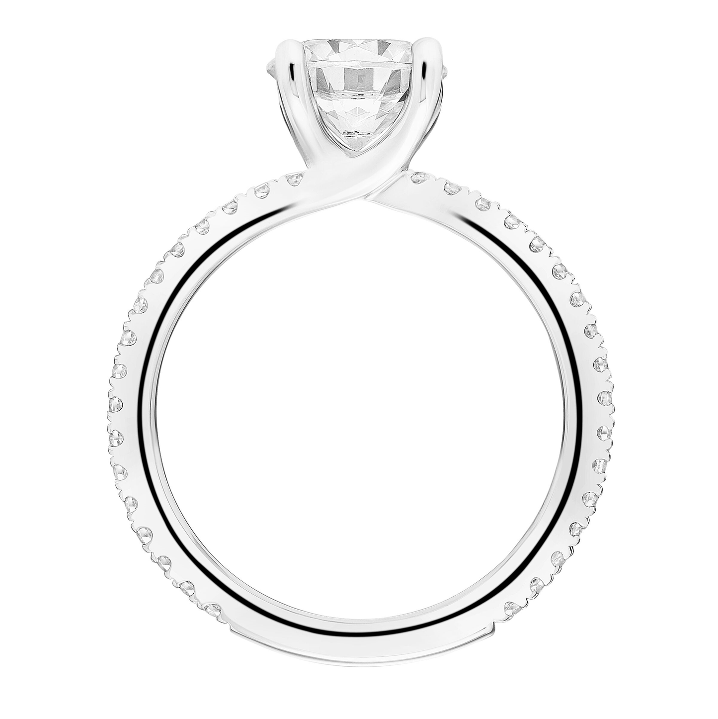 Artcarved Classic 1/3 ct. tw. Diamond Semi-Mount Engagement Ring in 14K White Gold front view