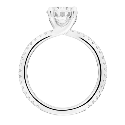 Artcarved Classic 1/3 ct. tw. Diamond Semi-Mount Engagement Ring in 14K White Gold front view