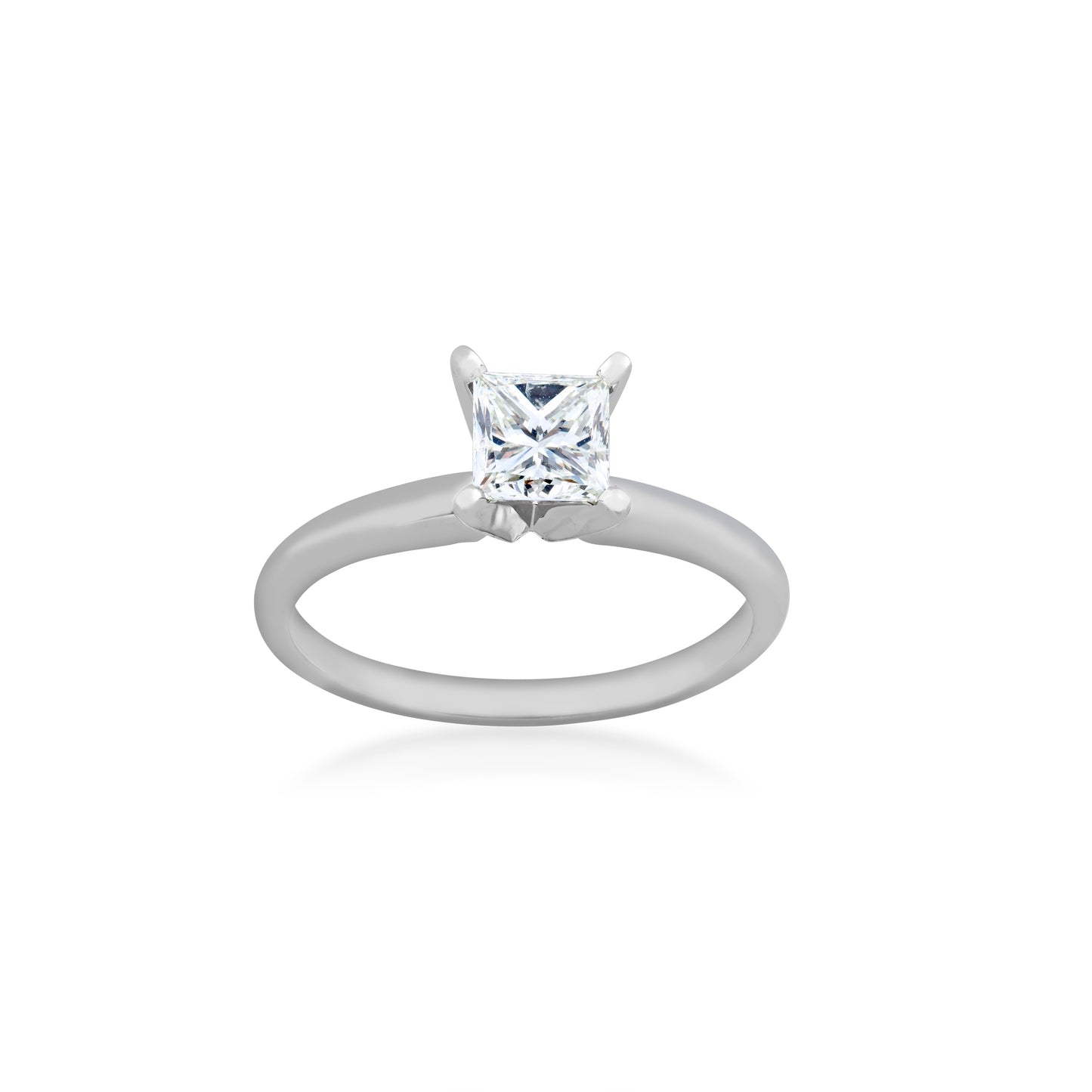 3/4 ct. tw. Princess Cut Diamond Solitaire Engagement Ring in 14K White Gold
