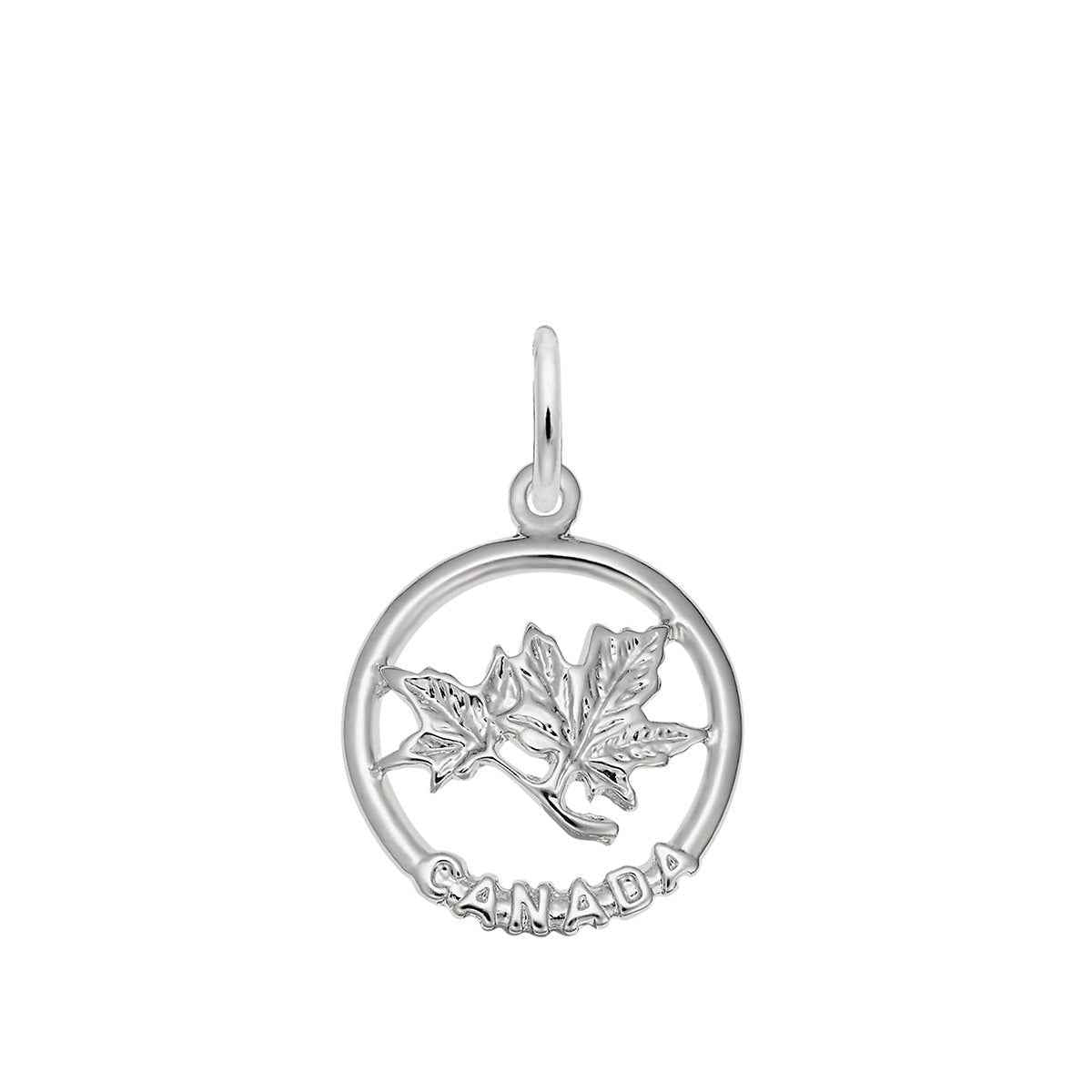Maple Leaf Canada Charm in Sterling Silver