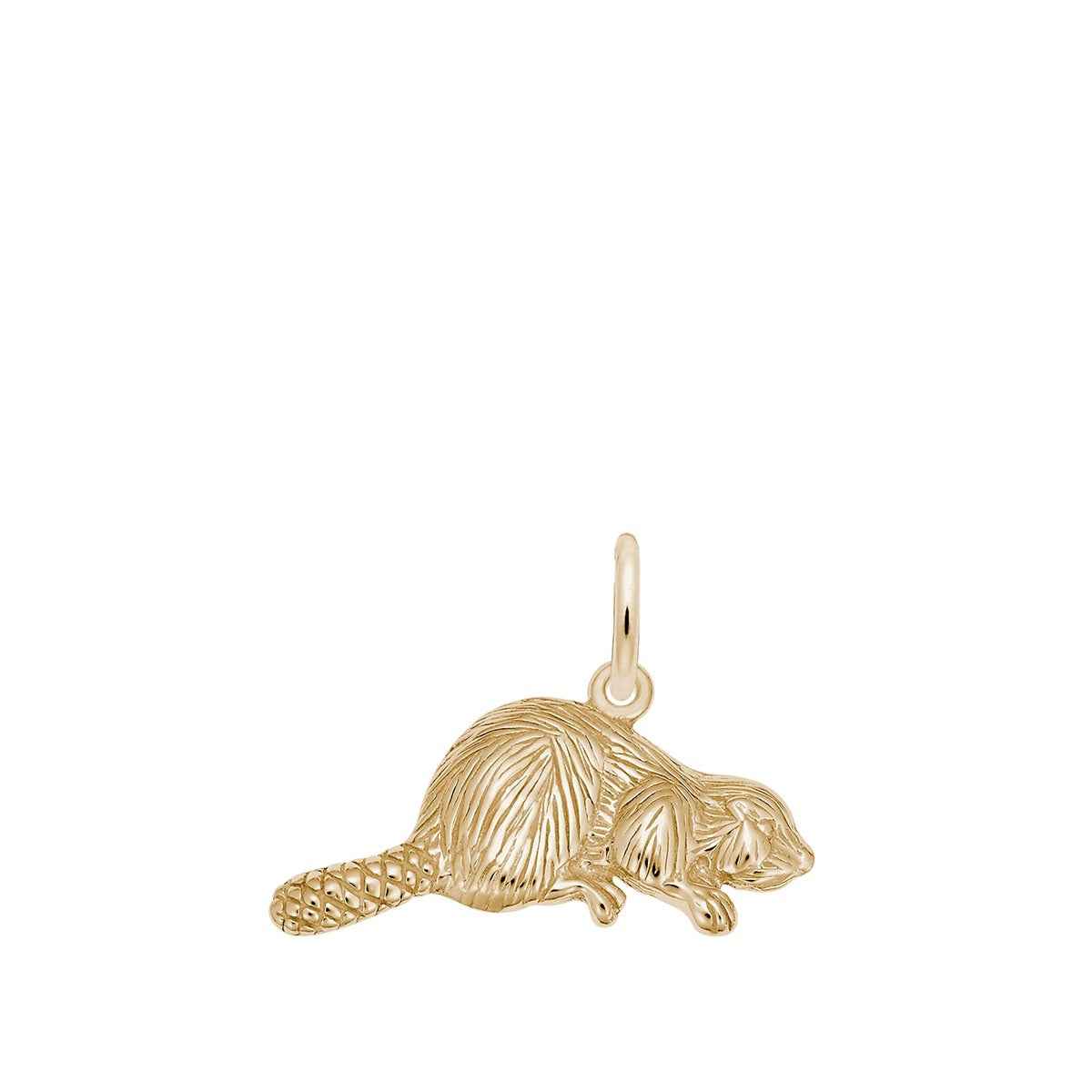 Beaver Charm in 14K Yellow Gold
