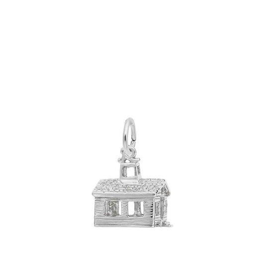 Schoolhouse Charm in Sterling Silver
