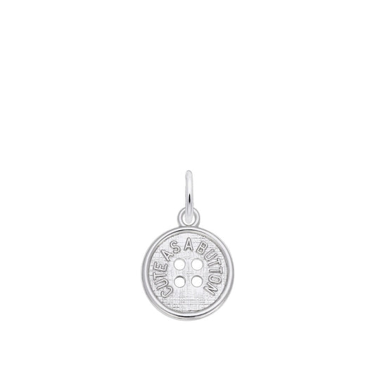 Cute As A Button Charm in Sterling Silver