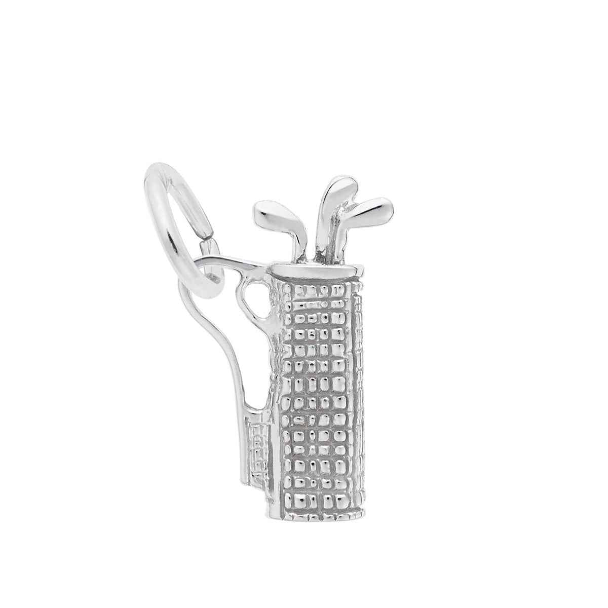 Textured Golf Bag Charm in Sterling Silver