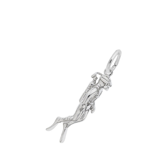 Scuba Diver Charm in Sterling Silver