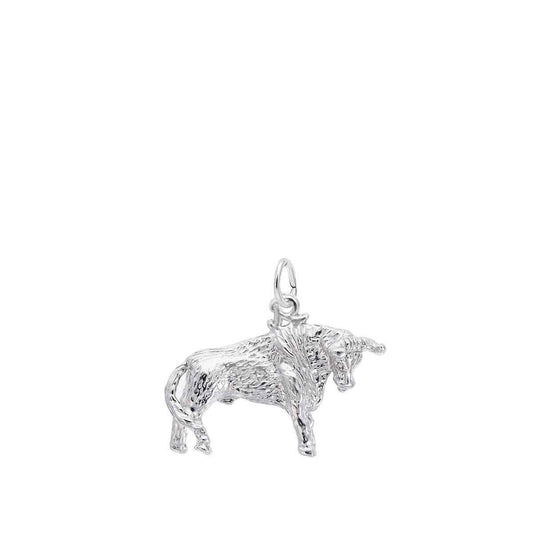 Bull Charm in Sterling Silver