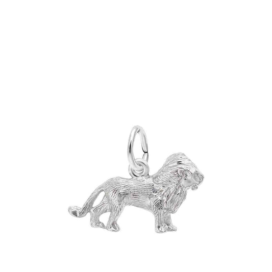 Textured Lion Charm in Sterling Silver