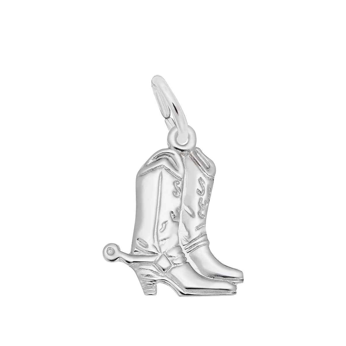 Cowboy Boots Charm in Sterling Silver