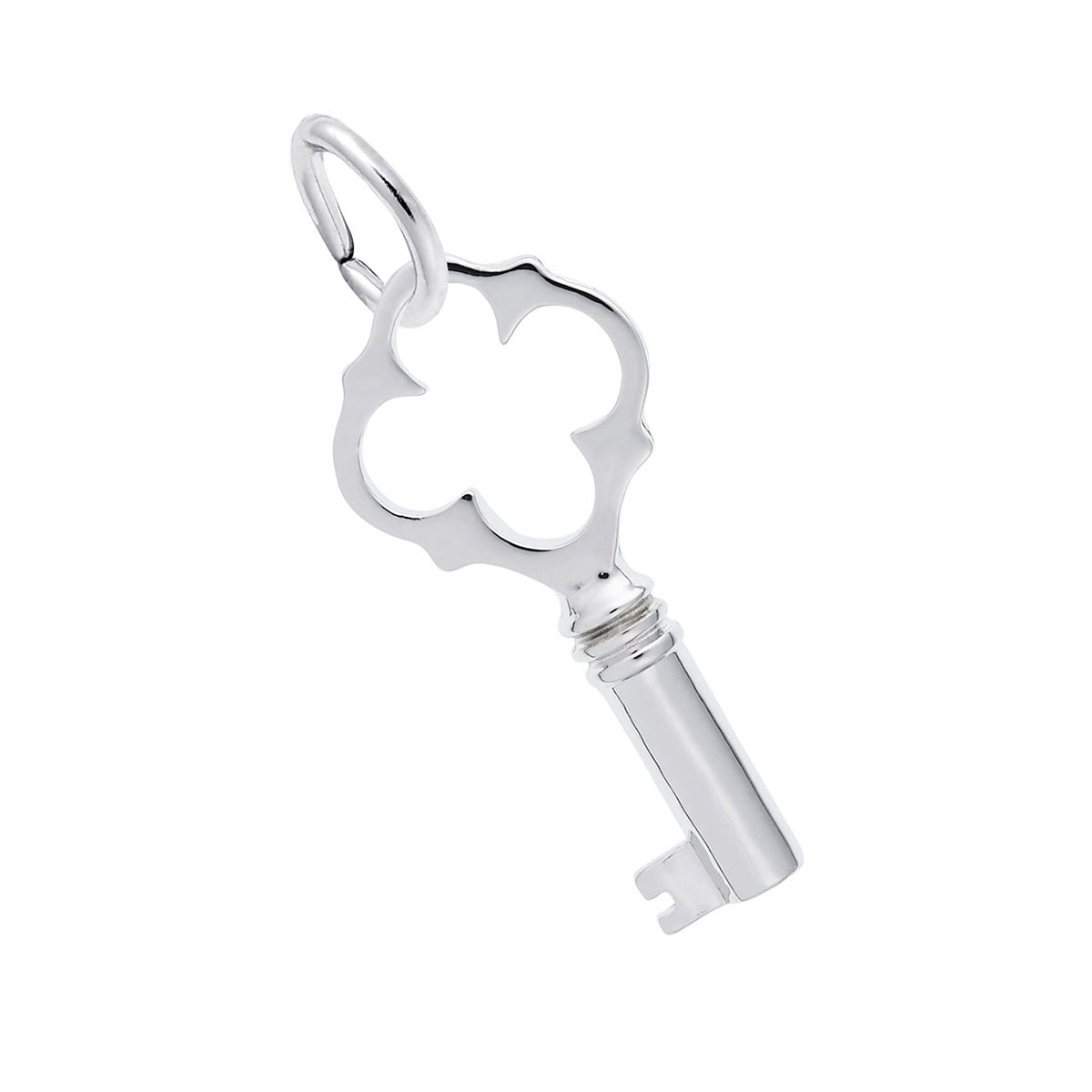Quatrefoil Key Charm in Sterling Silver