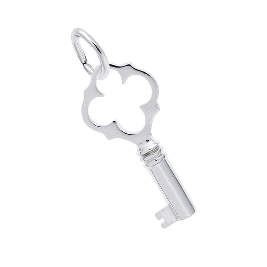 Quatrefoil Key Charm in Sterling Silver