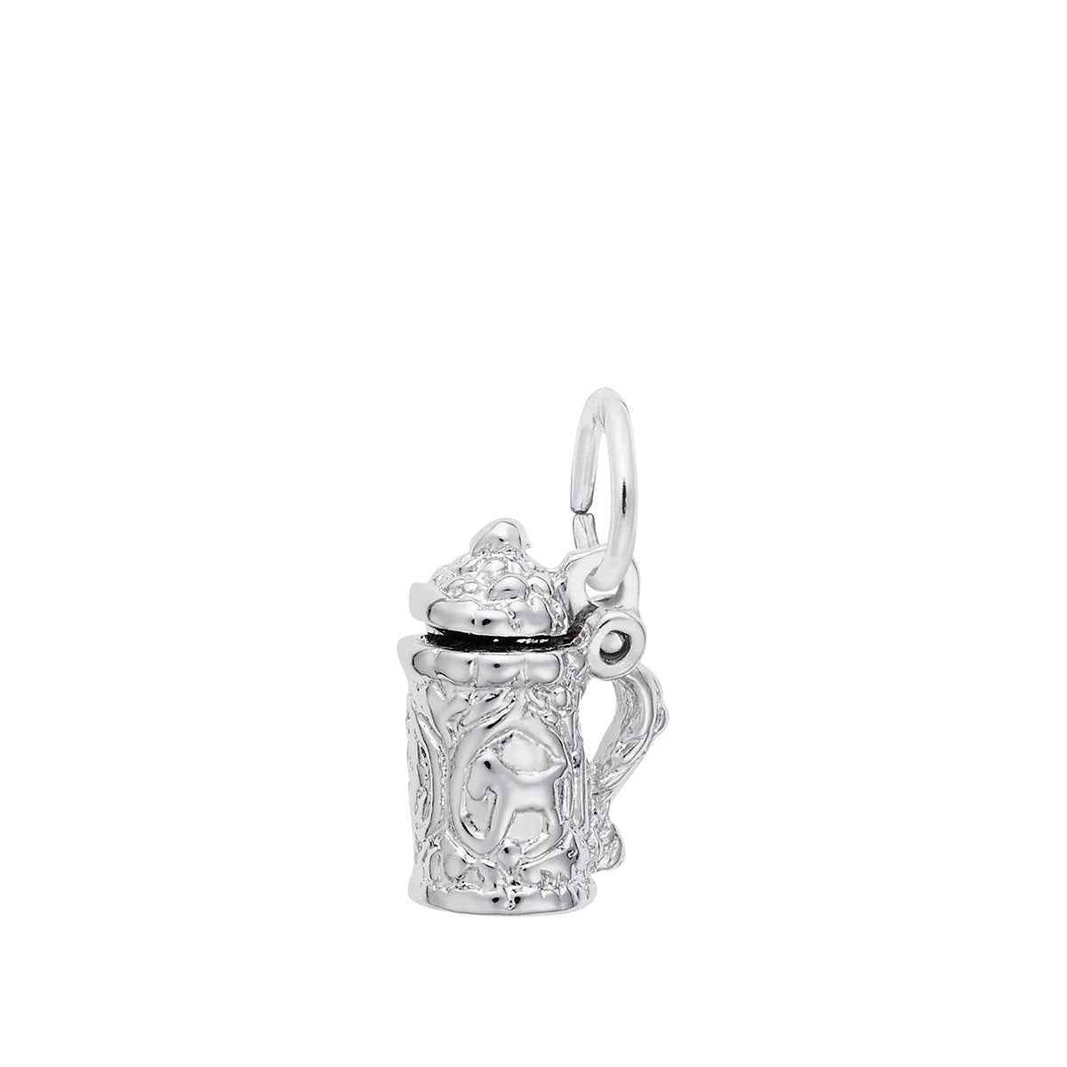 Stein Charm in Sterling Silver