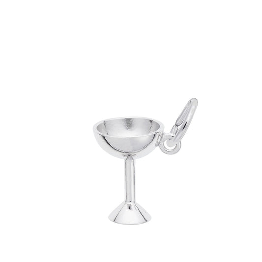 Champagne Glass Charm in Sterling Silver