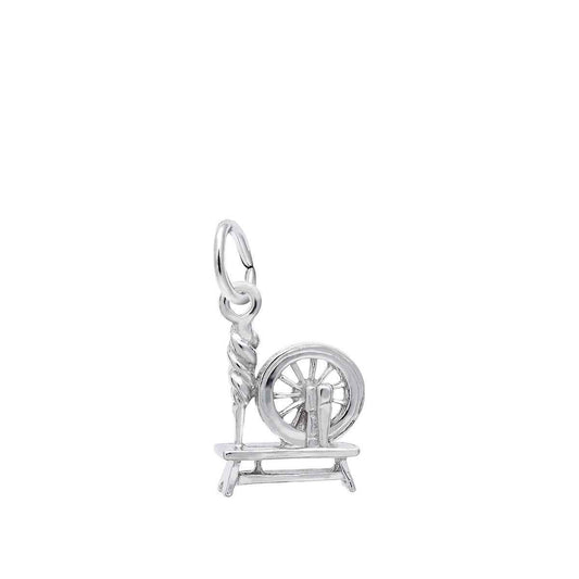 Spinning Wheel Charm in Sterling Silver