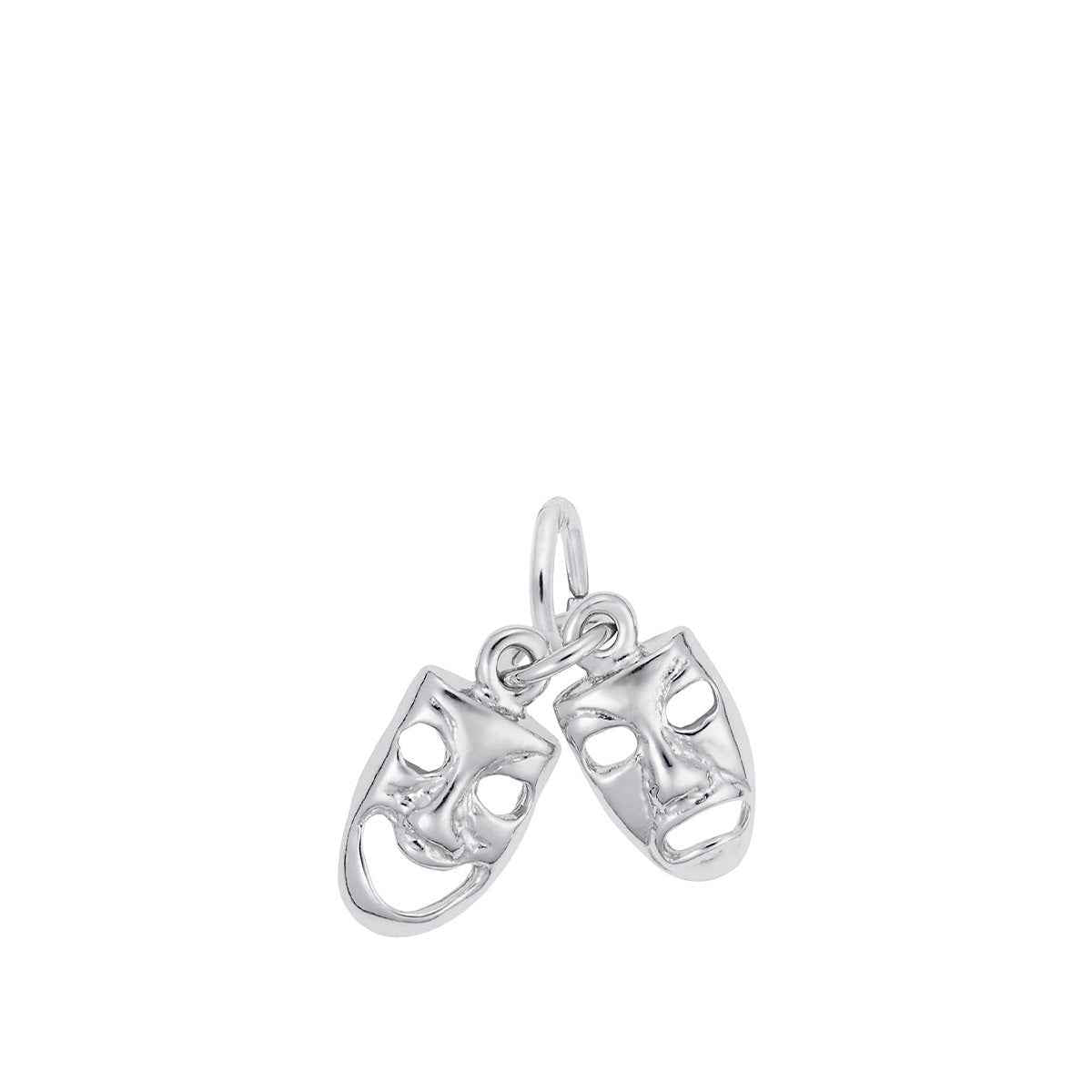 Small Comedy & Tragedy Charm in Sterling Silver