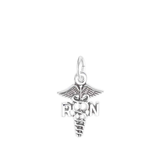 RN Caduceus Charm in Sterling Silver