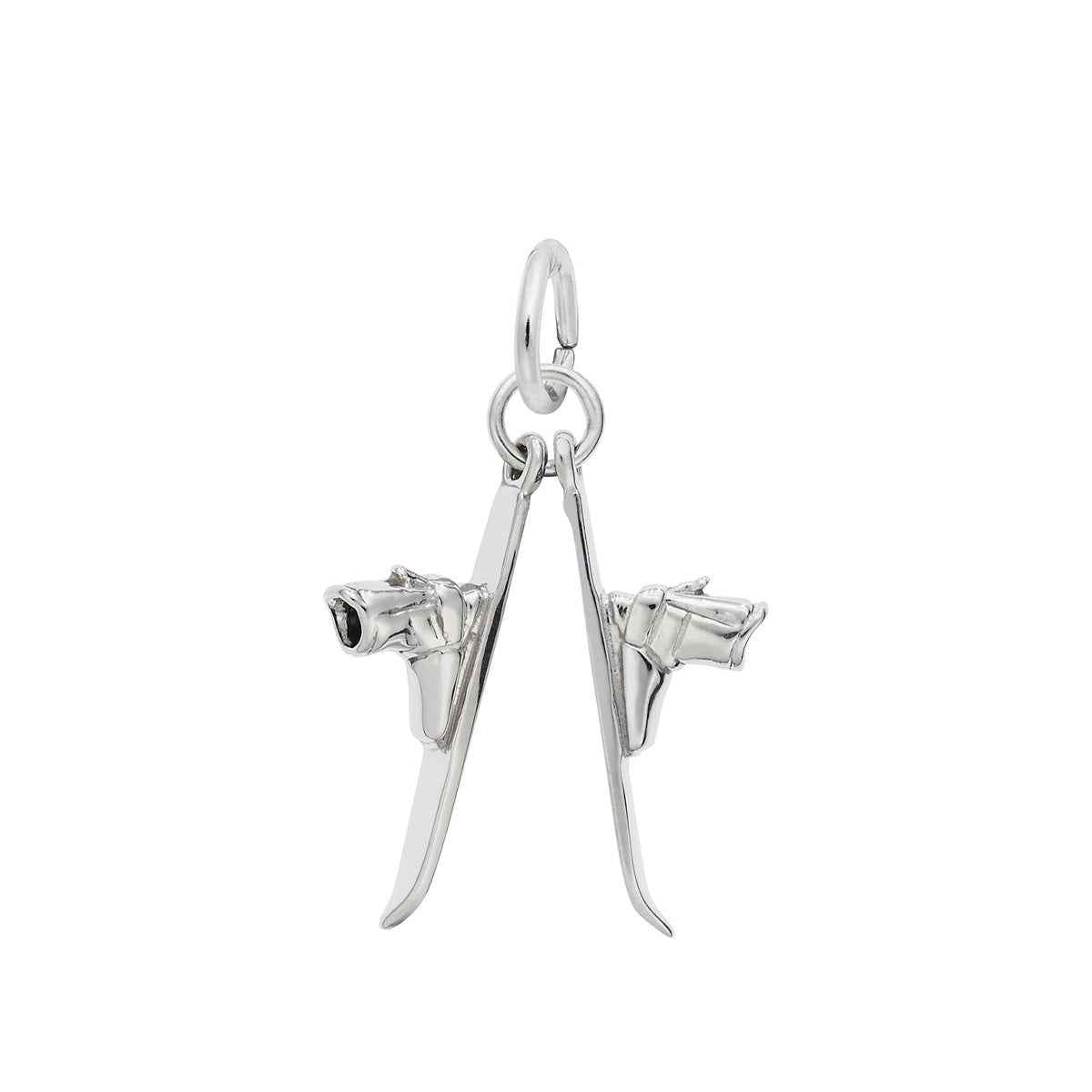 Skis & Boots Charm in Sterling Silver