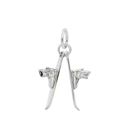 Skis & Boots Charm in Sterling Silver