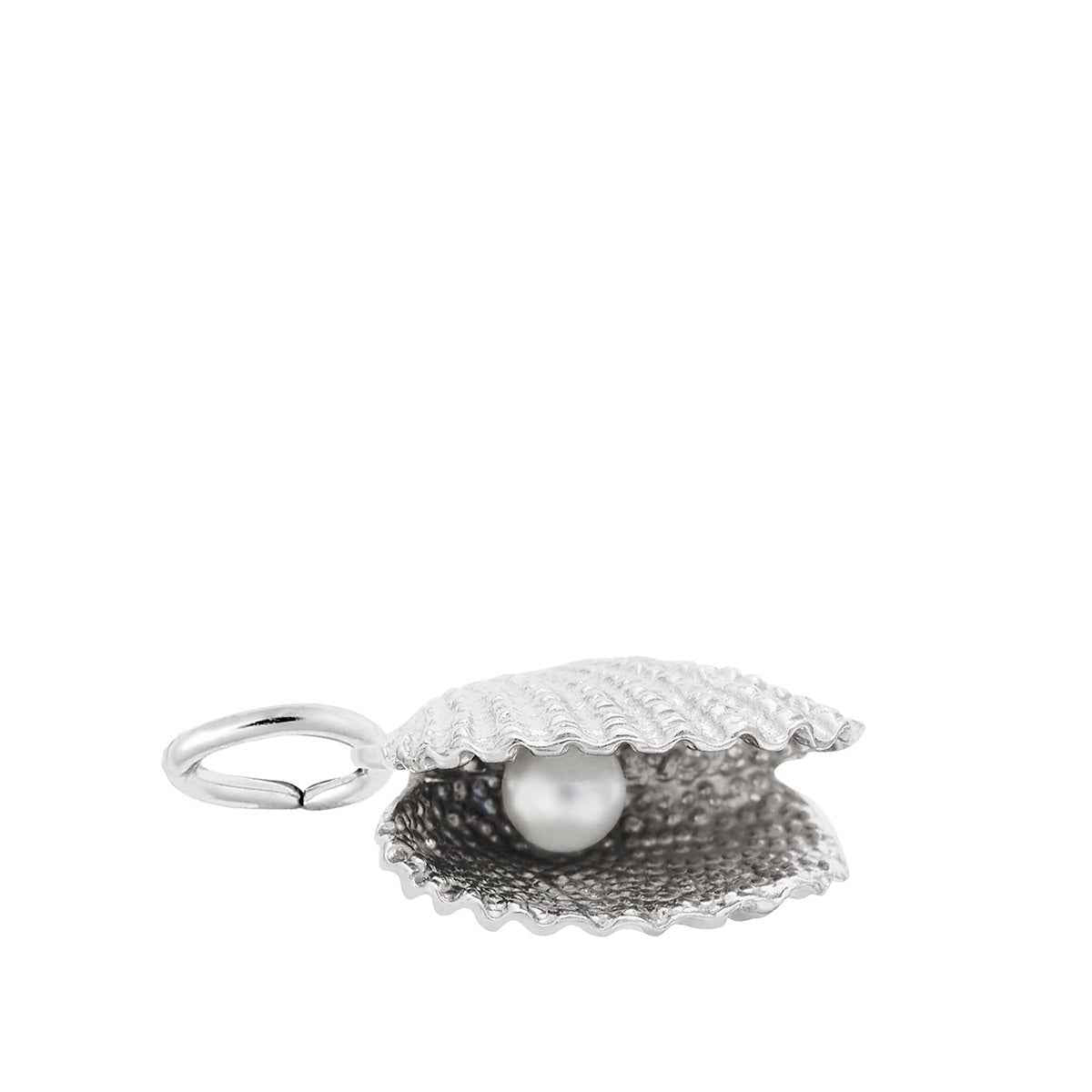 Shell & Pearl Charm in Sterling Silver