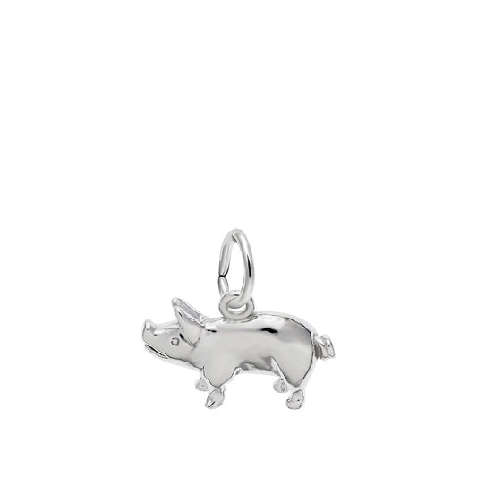 Pig Charm in Sterling Silver