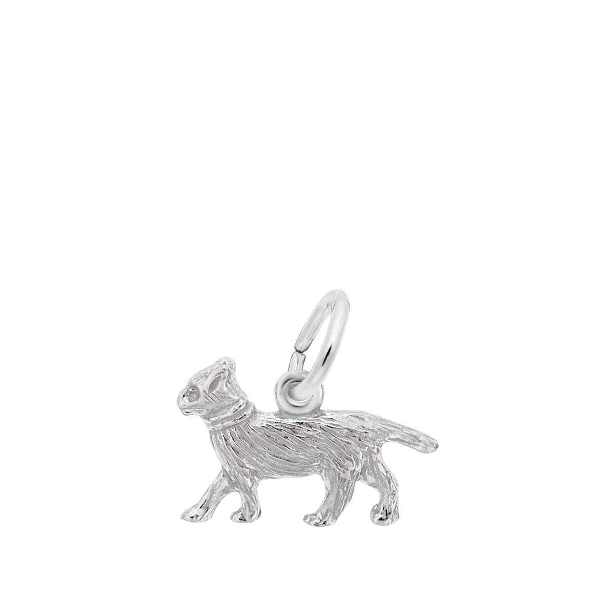 Walking Cat Charm in Sterling Silver