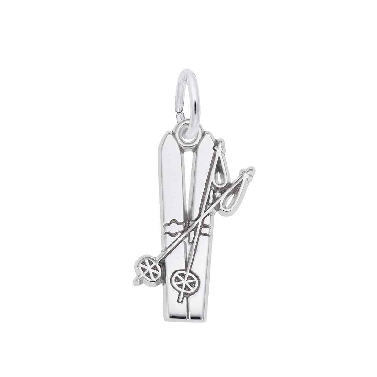 Skis Charm in Sterling Silver