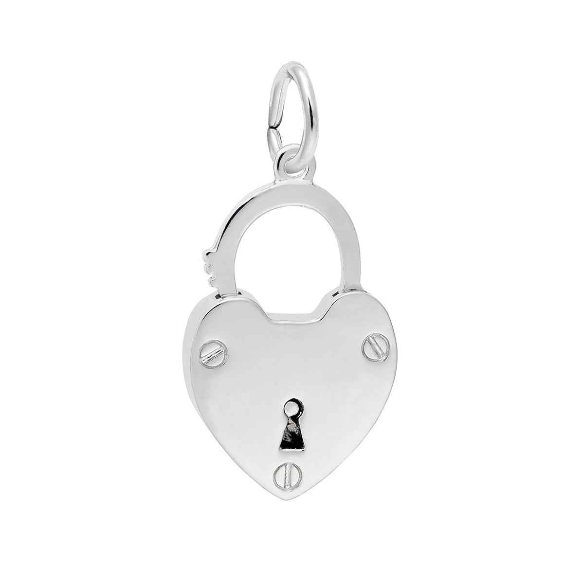 Heart Lock Charm in Sterling Silver