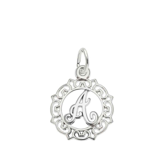 Initial A Charm in Sterling Silver