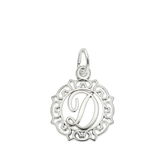 Initial D Charm in Sterling Silver