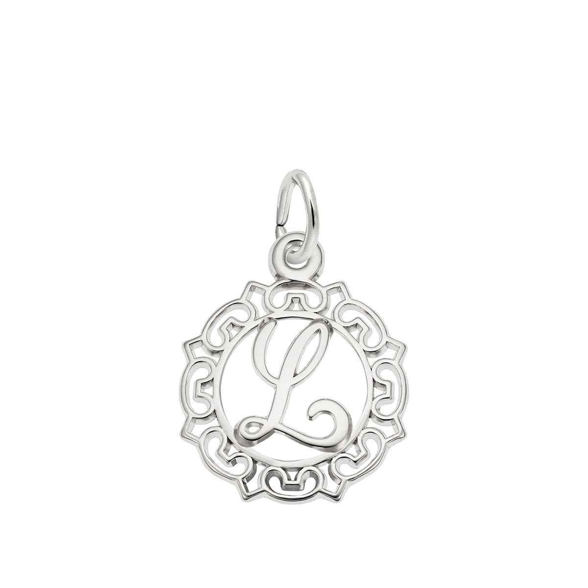 Initial L Charm in Sterling Silver