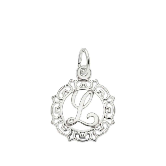 Initial L Charm in Sterling Silver