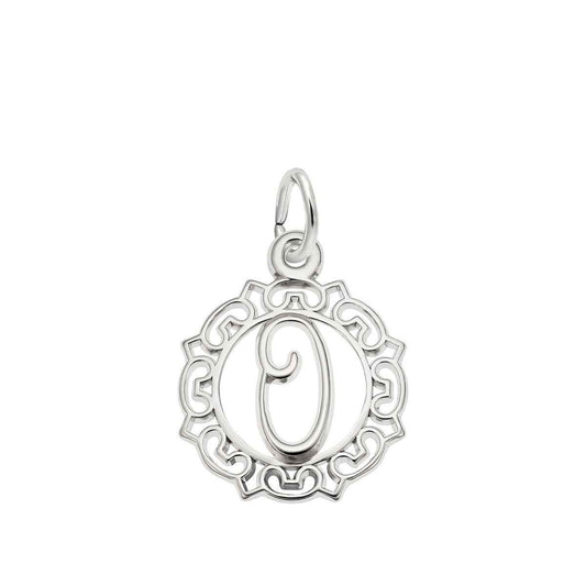 Initial O Charm in Sterling Silver