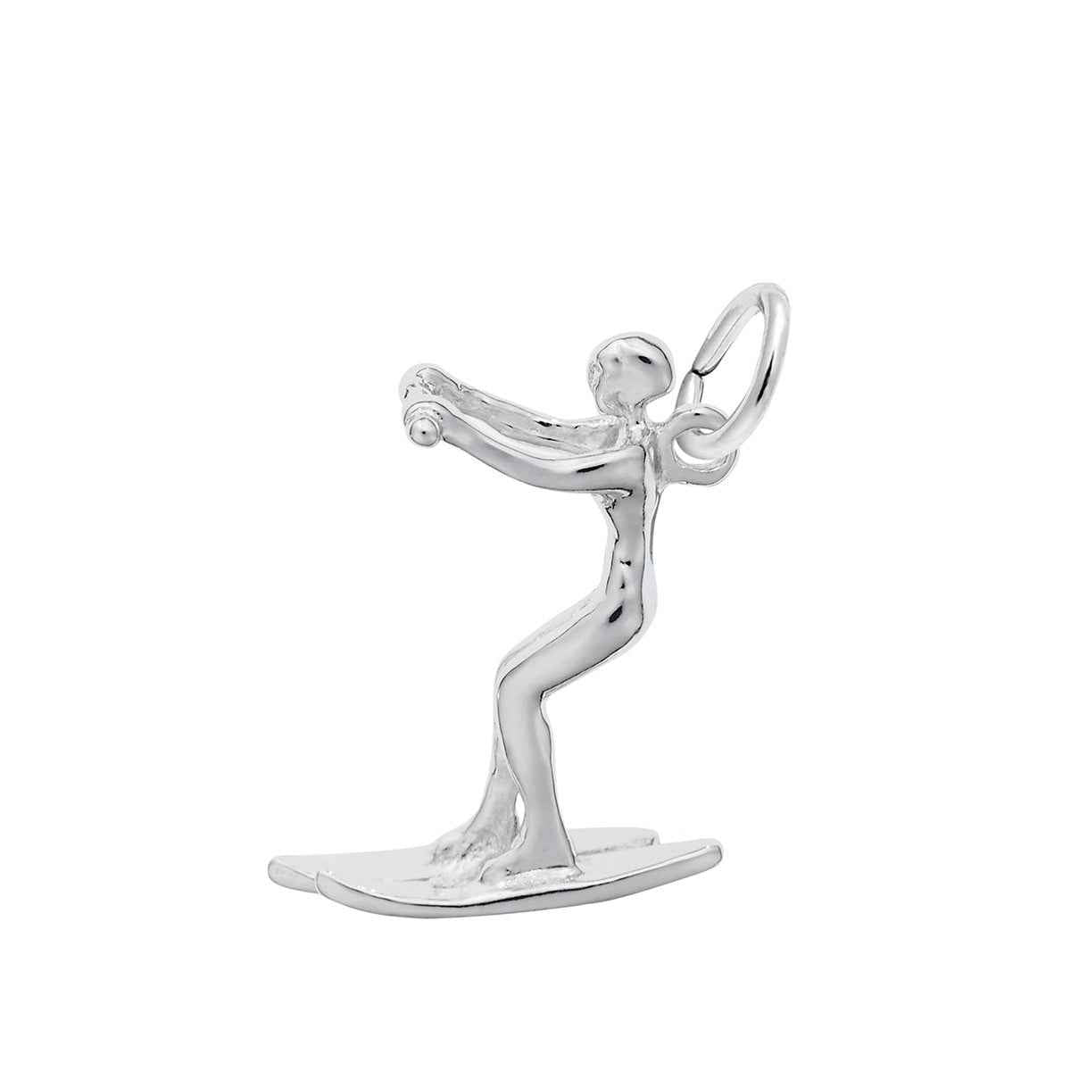 Water Skier Charm in Sterling Silver