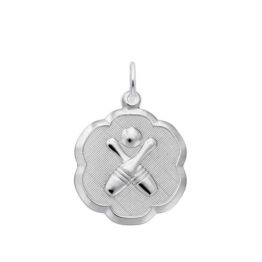 Scalloped Bowling Charm in Sterling Silver