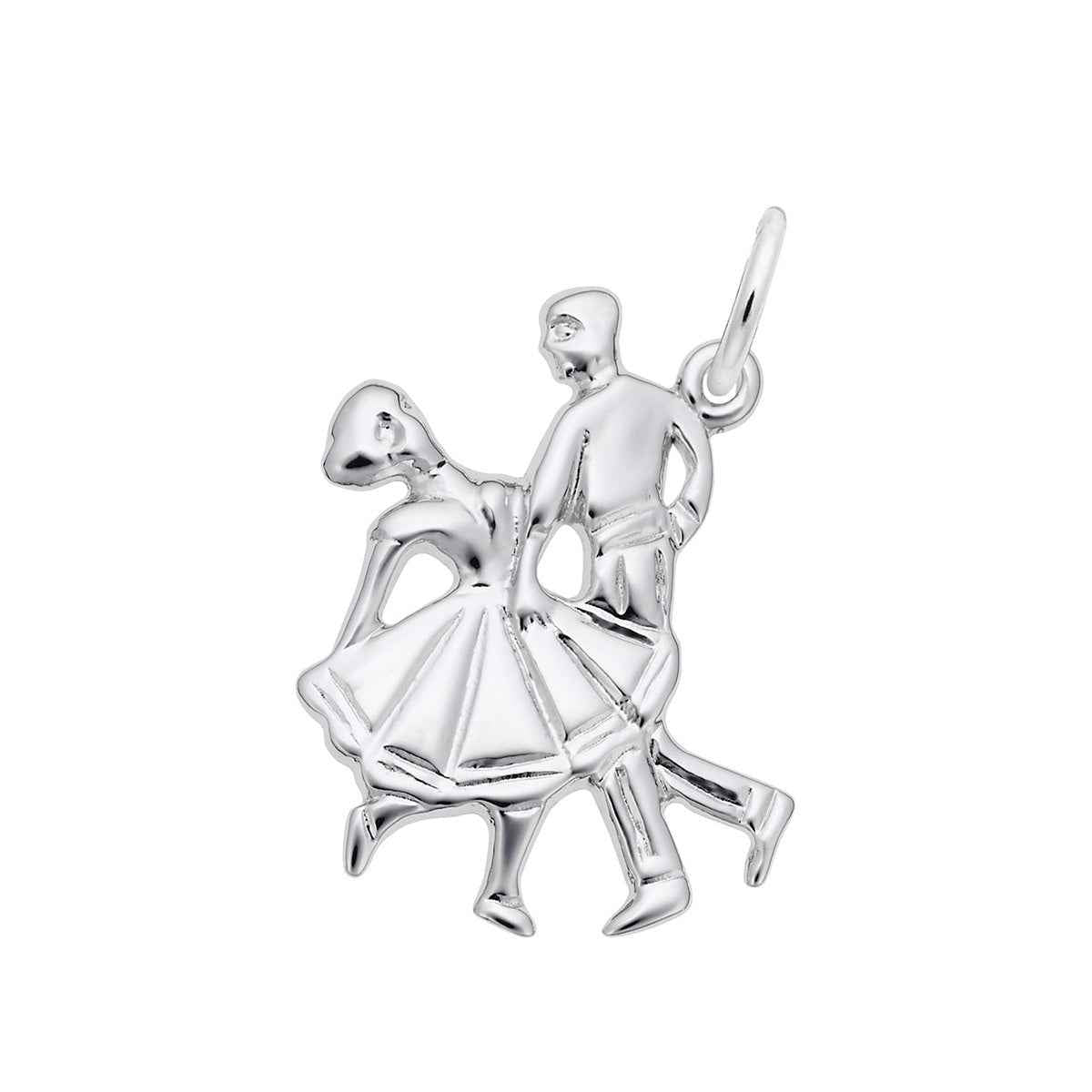 Square Dancers Charm in Sterling Silver