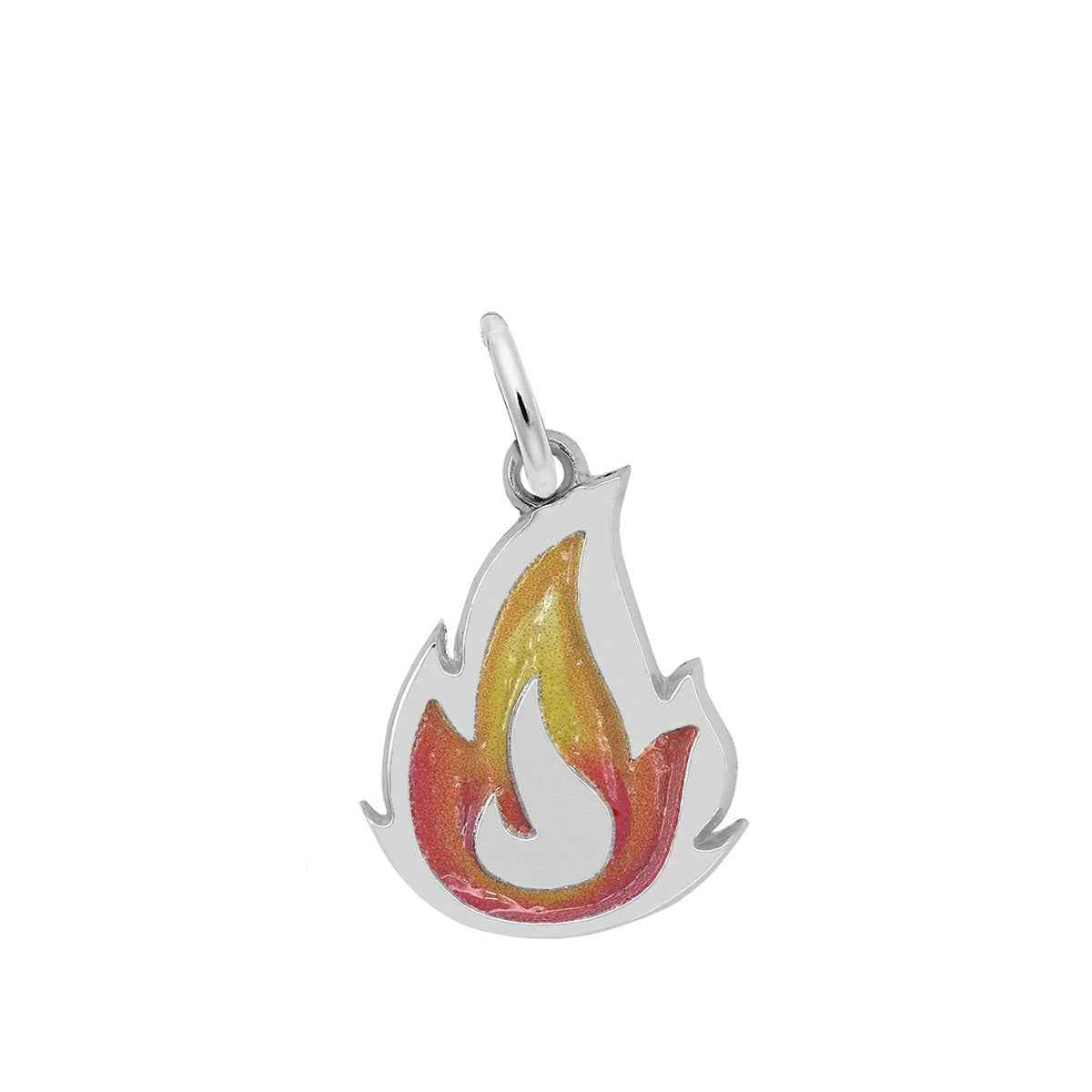 Flame Painted Charm in Sterling Silver