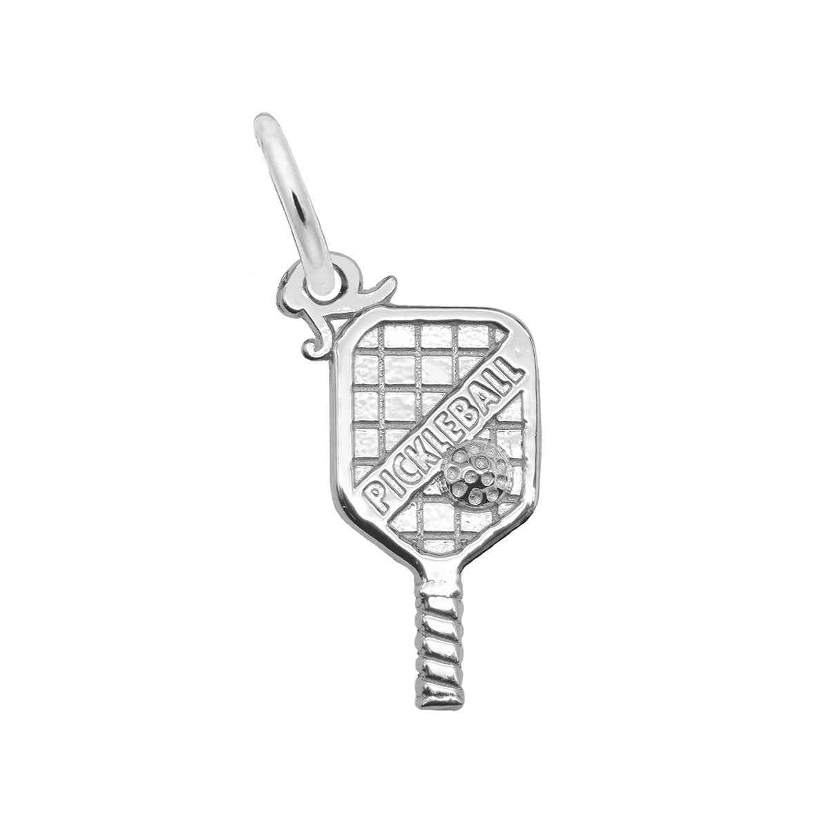 Pickleball 3D Small Charm in Sterling Silver