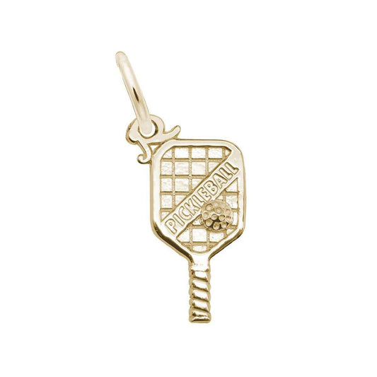 Pickleball 3D Small Charm in 14K Yellow Gold