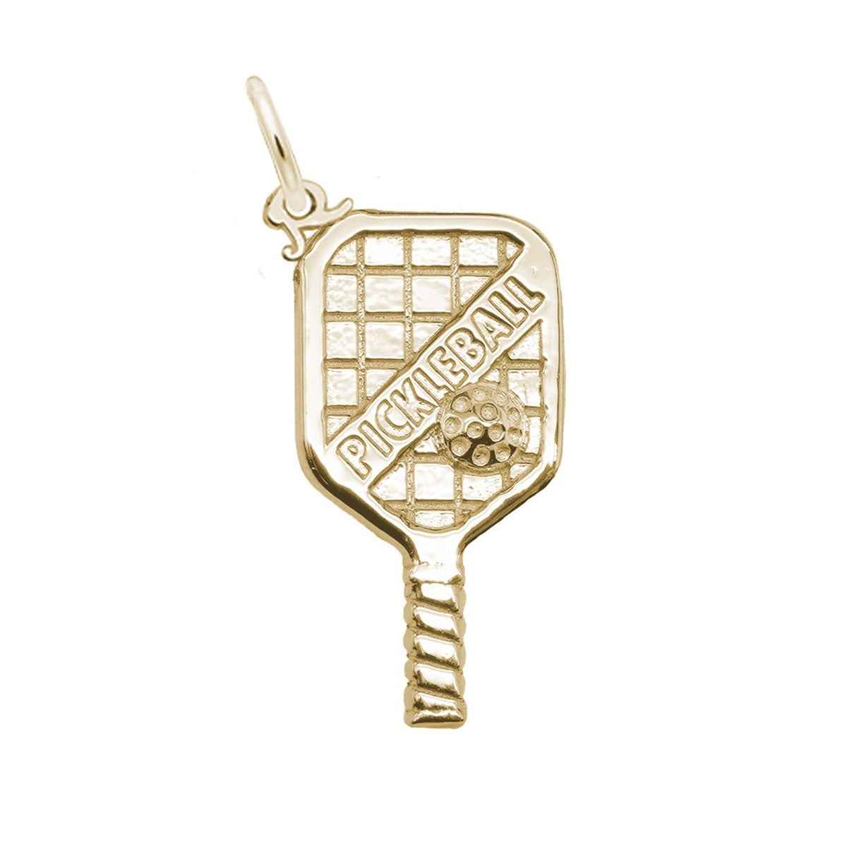Pickleball 3D Charm in 14K Yellow Gold