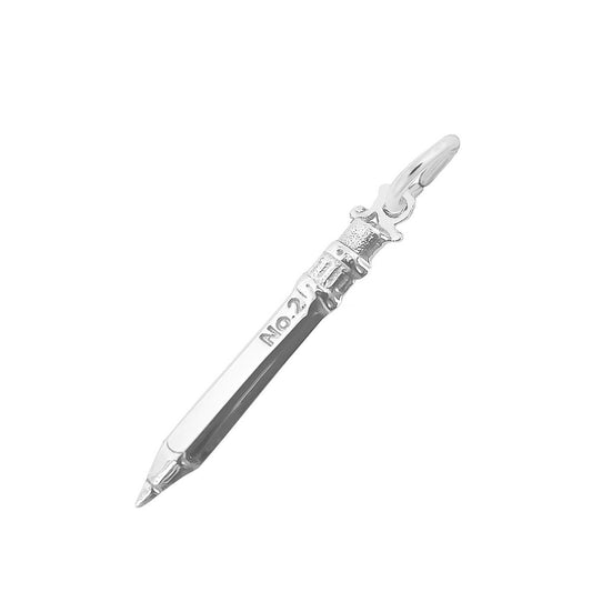 #2 Pencil Charm in Sterling Silver