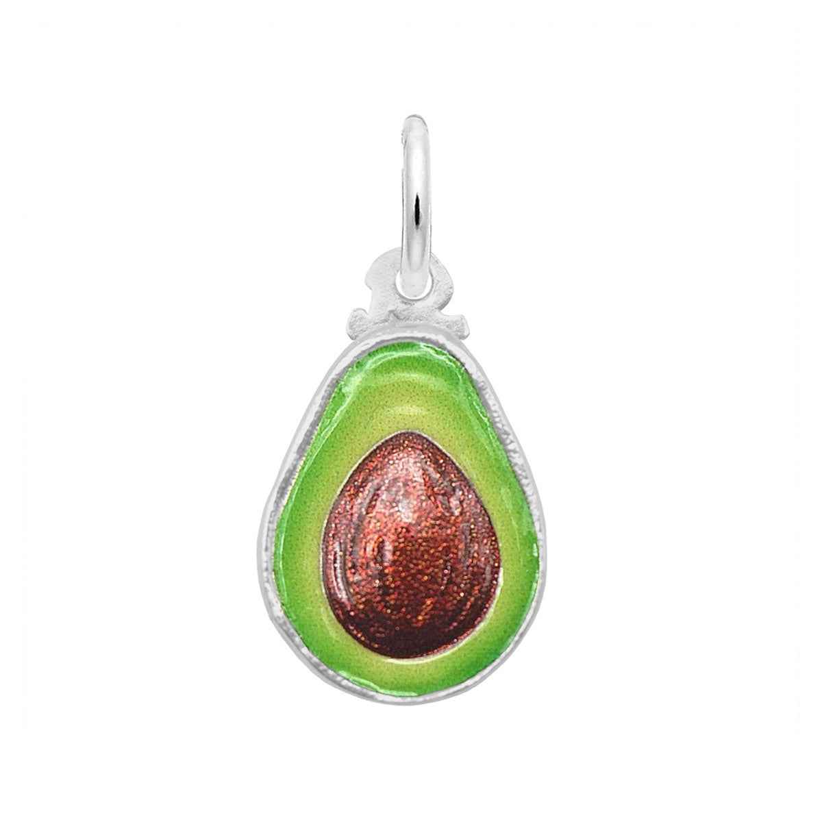 Avocado Painted Small Charm in Sterling Silver