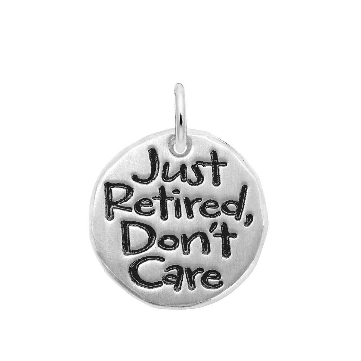 Just Retired Charm in Sterling Silver