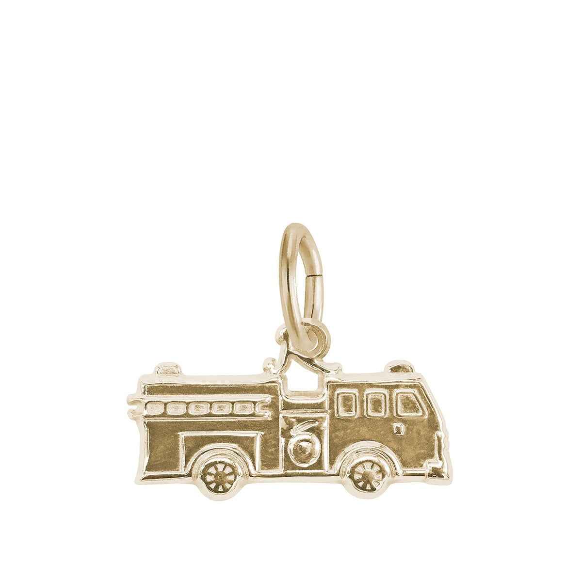 Firetruck Charm in 14K Yellow Gold