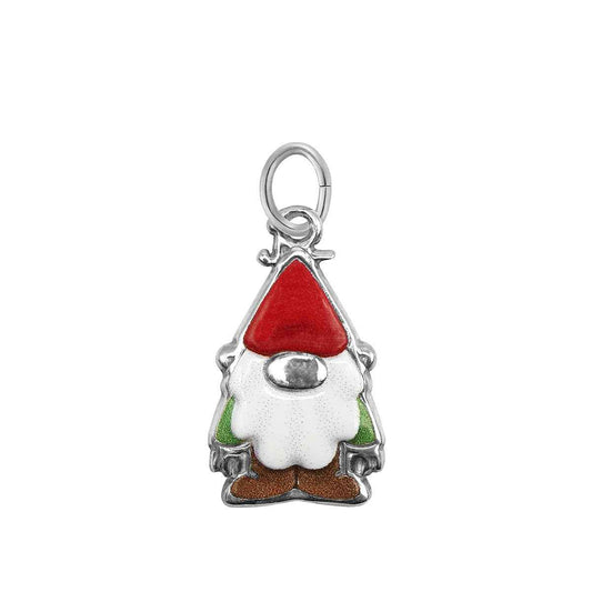 Gnome Painted Charm in Sterling Silver